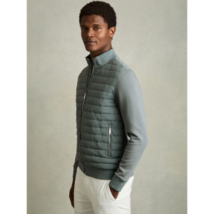 REISS FREDDIE Interlock Hybrid Funnel Neck Jacket